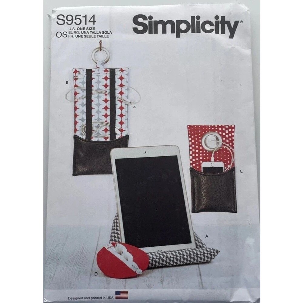 Simplicity S9514 Sewing Pattern Tech Accessories Tablet Stand Phone Holder Uncut